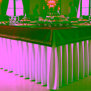 Tovaglia buffet elegante con coprimacchia