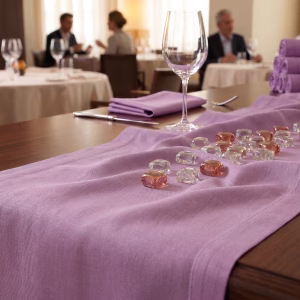 Runner ristorante in tessuto colore lilla
