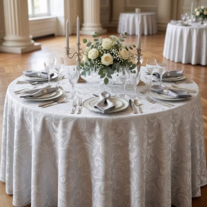 Tovaglia matrimonio Certosa colore grigio argento